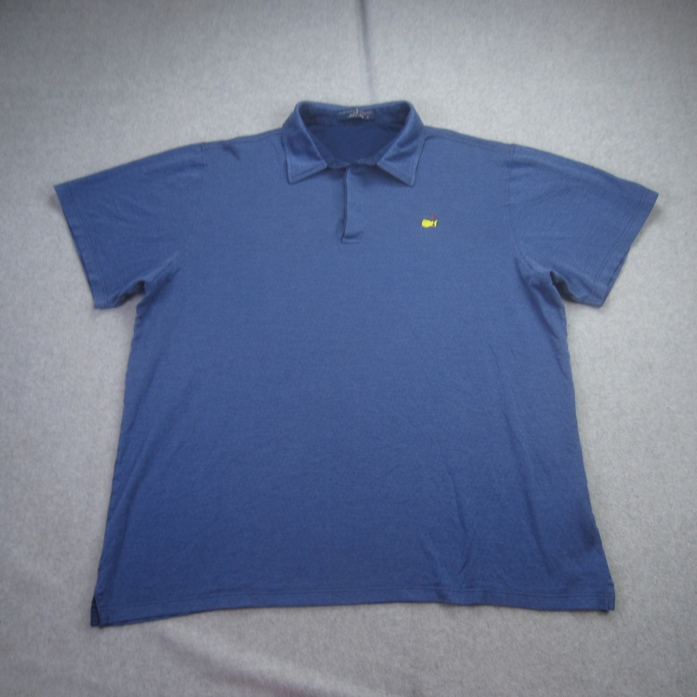 Masters Golf Polo Shirt Mens XL Blue Short Sleeve‎ Clubhouse Collection Italy